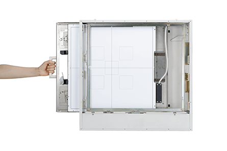 CXDI-420C Fixed fits easily into standard 17inch x 17inch Bucky tray without any modification.